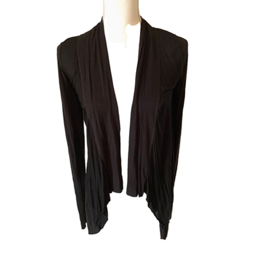 Bailey 44 Black Open Front Mesh Panels Cardigan Sz XS